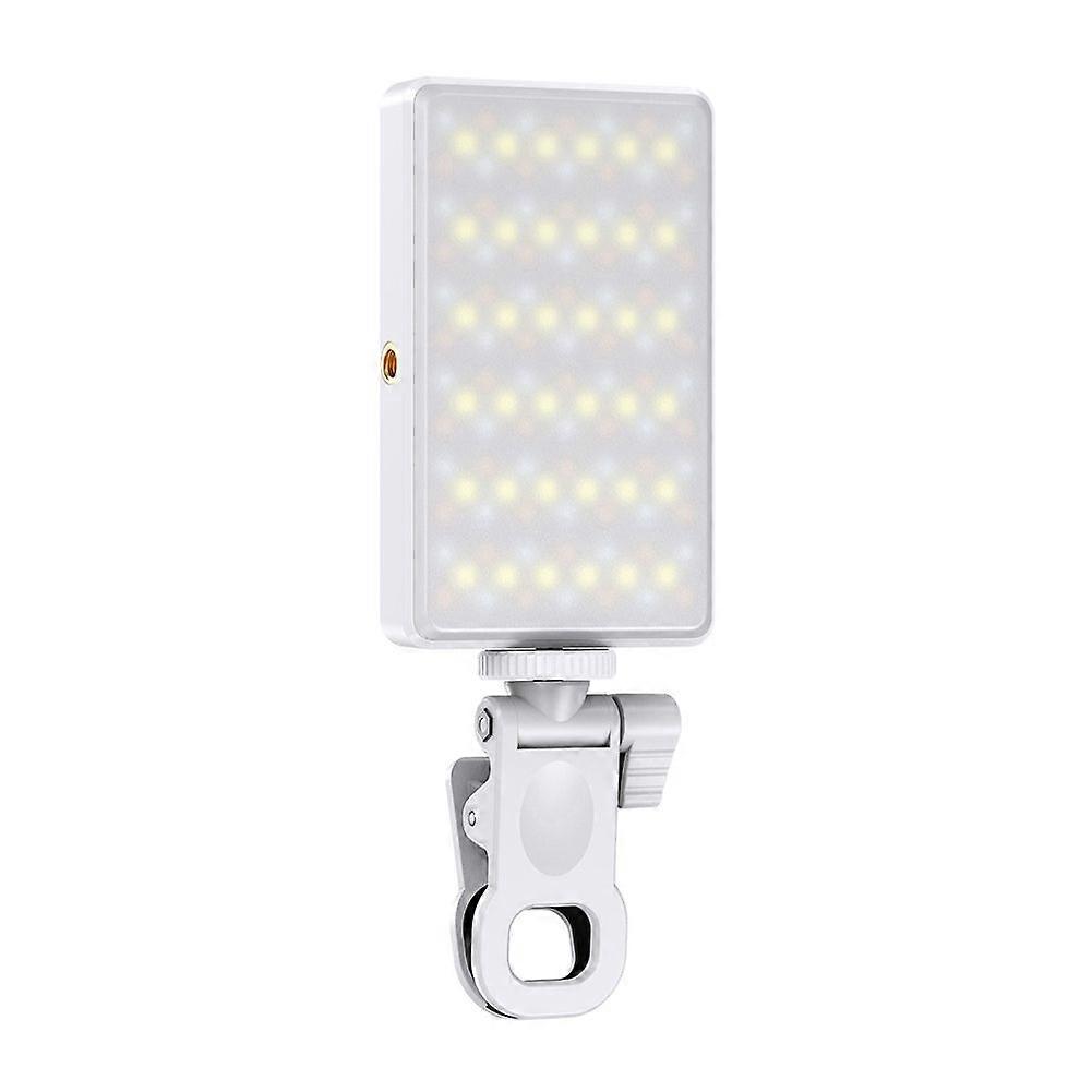 Bi-Color LED Selfie Light with Clip 3000mAh Rechargeable Battery Ideal for Video Conferences, Vlogs