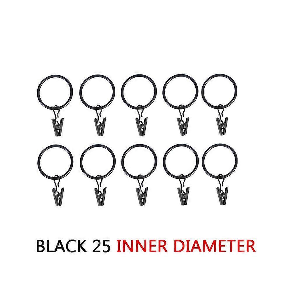 10Pcs Metal Curtain Rings Hanging Hooks For Curtains Window Rods