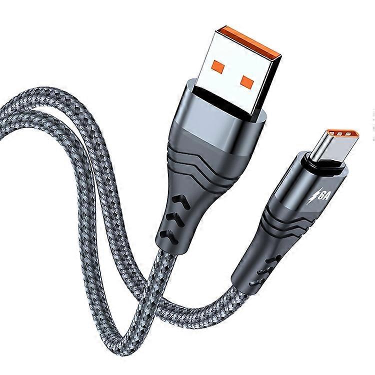 ADC-005 6A USB to USB-C / Type-C Weave Fast Charging Data Cable, Length:0.5m