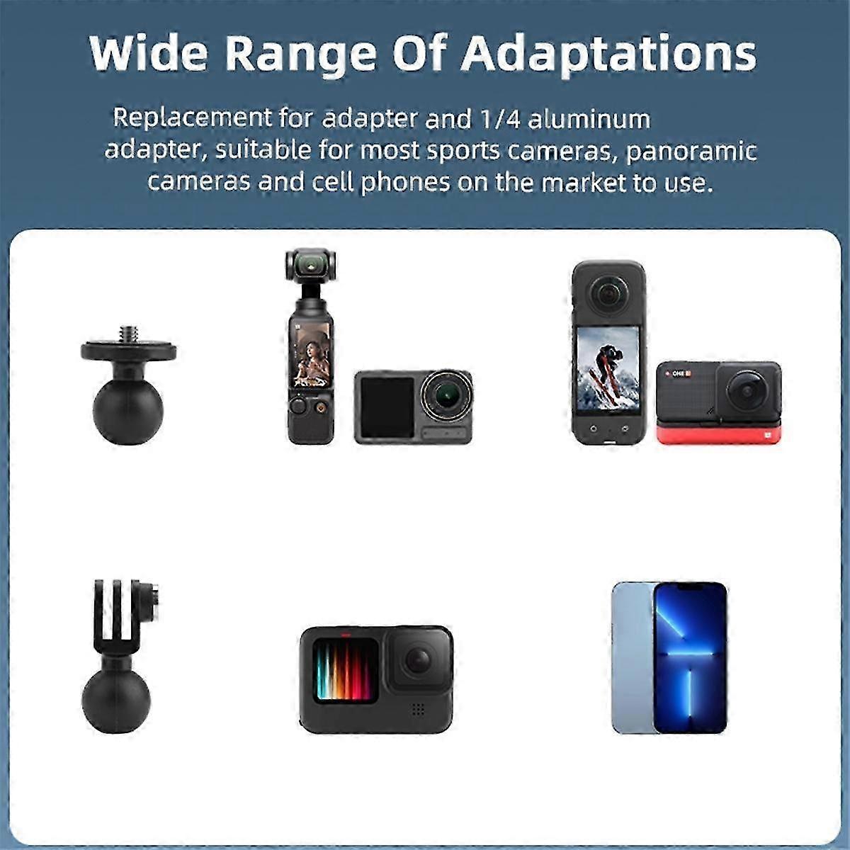 Motorcycle Clip Handle Holder Base compatible 3 Action Camera Gimbal Accessories