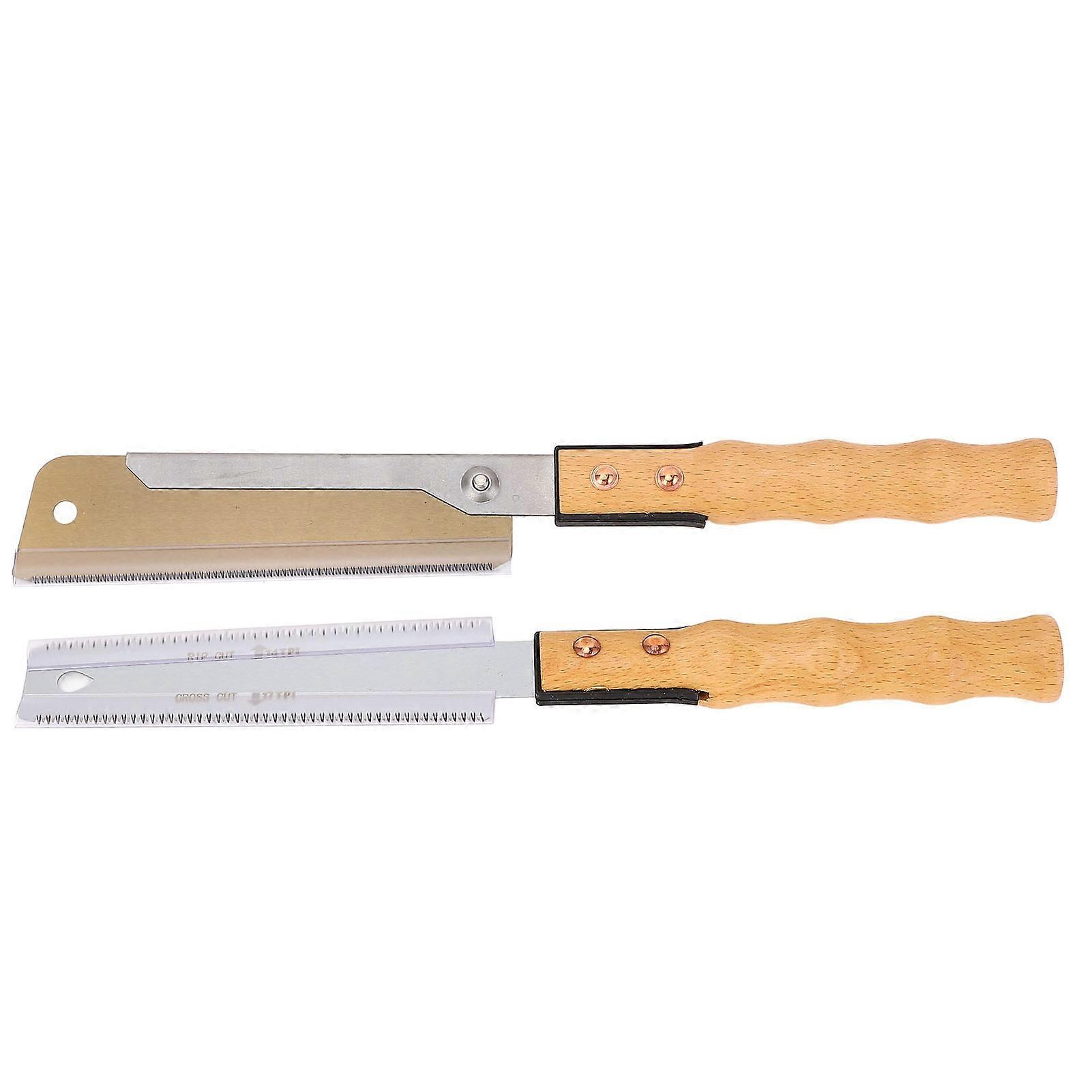 Hand Saw Gold Clip Backsaw and 7 Inch Double Sided Fine Teeth Flush Cut Saw for Woodworking