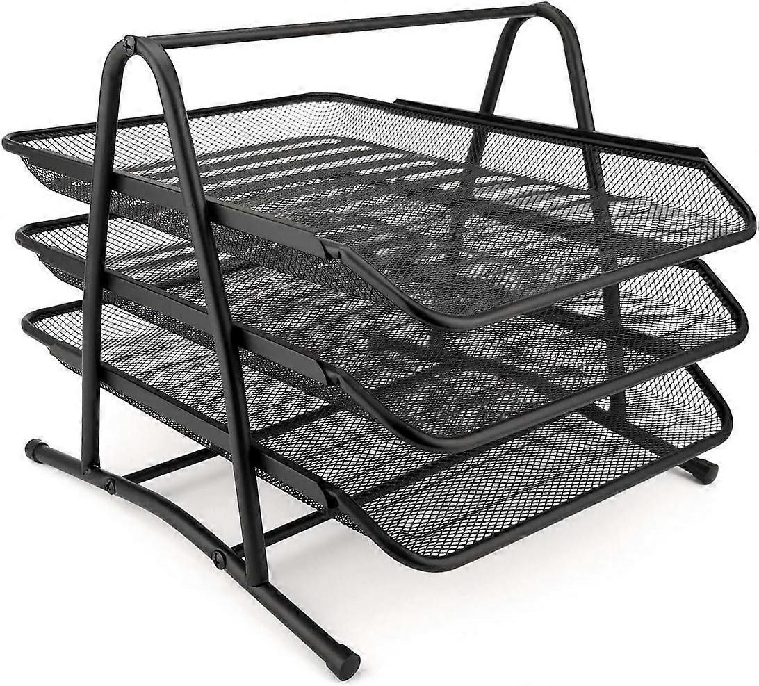 Professional Organizer for Home & Office, Durable and Stylish 3-Layer Metal Design Mesh Paper Organizer, Perfect for Eliminate Clutter and
