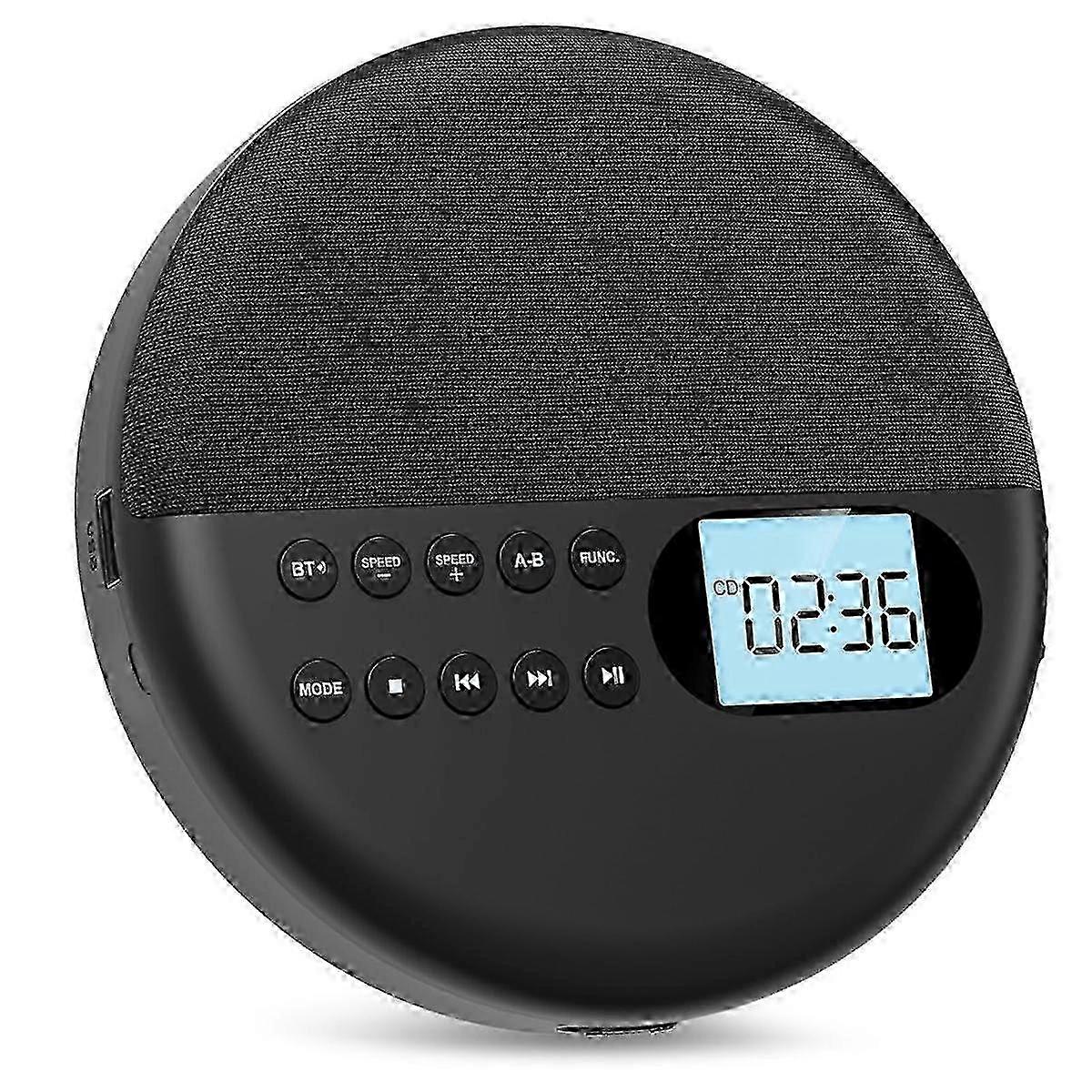Lecteur CD portable, lecteur CD Bluetooth avec haut-parleurs Lecteur CD rechargeable Écran LCD ASP avec un