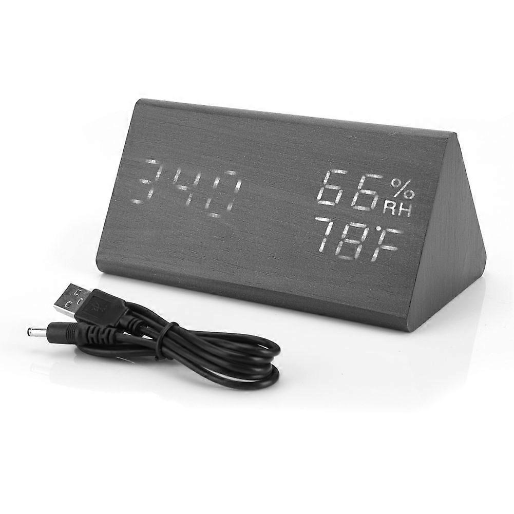 Bedroom Digital Alarm Clock Time Temperature Humidity Display Bedside Clock With Temperature Humidity Sensor