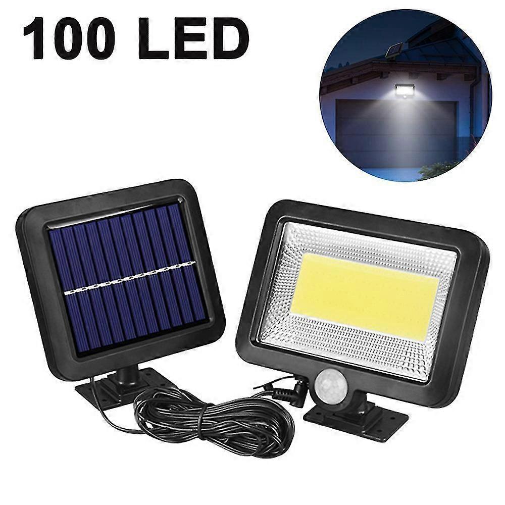 100 LED Split Solar Induction Wall Light, Adjustable, IP65 Waterproof Outdoor Security Lamp
