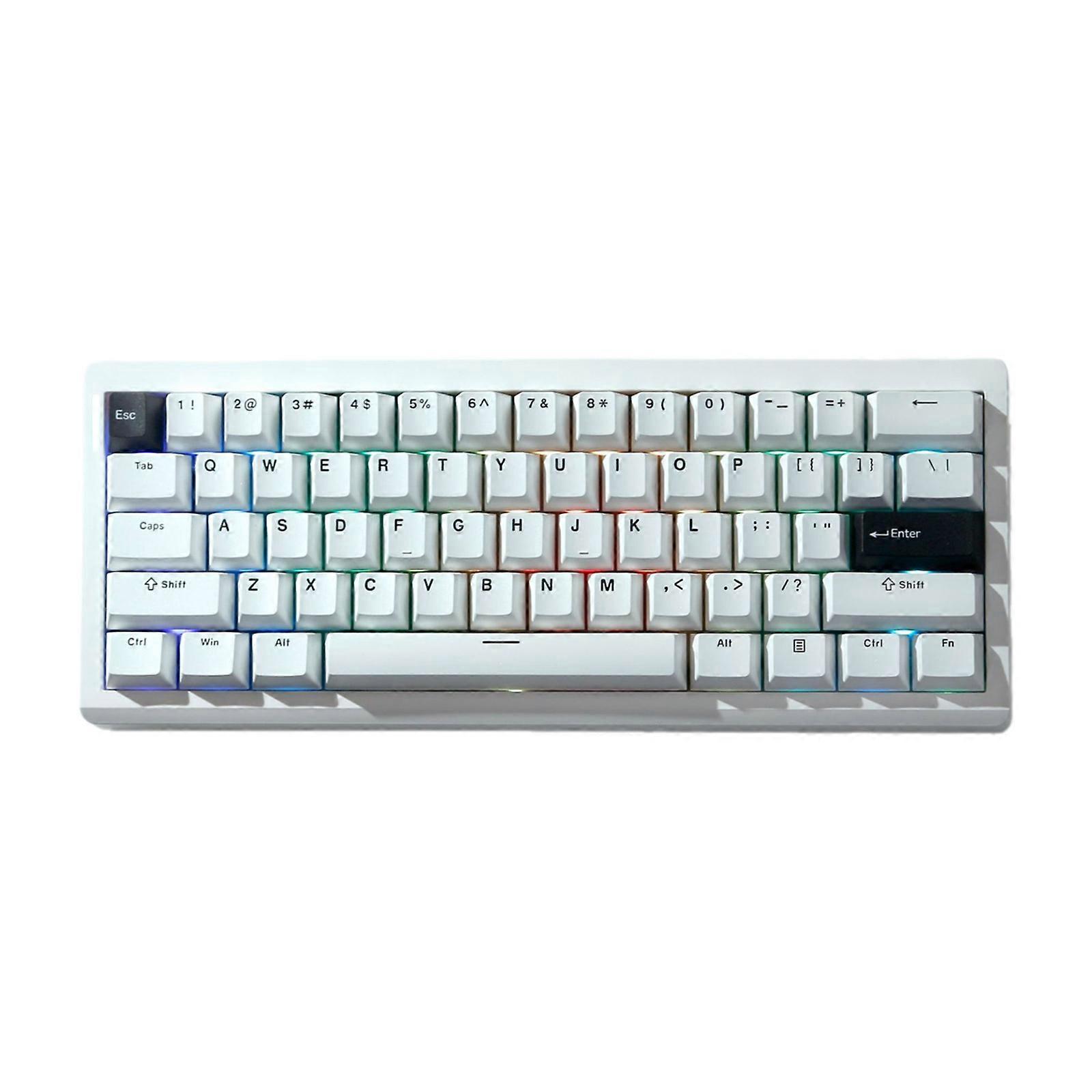 GMK61 75% Gasket Mechanical Keyboard BT5.0/2.4Ghz/Usb C Colorful Display, Customizable Multiple Wireless Connection  White