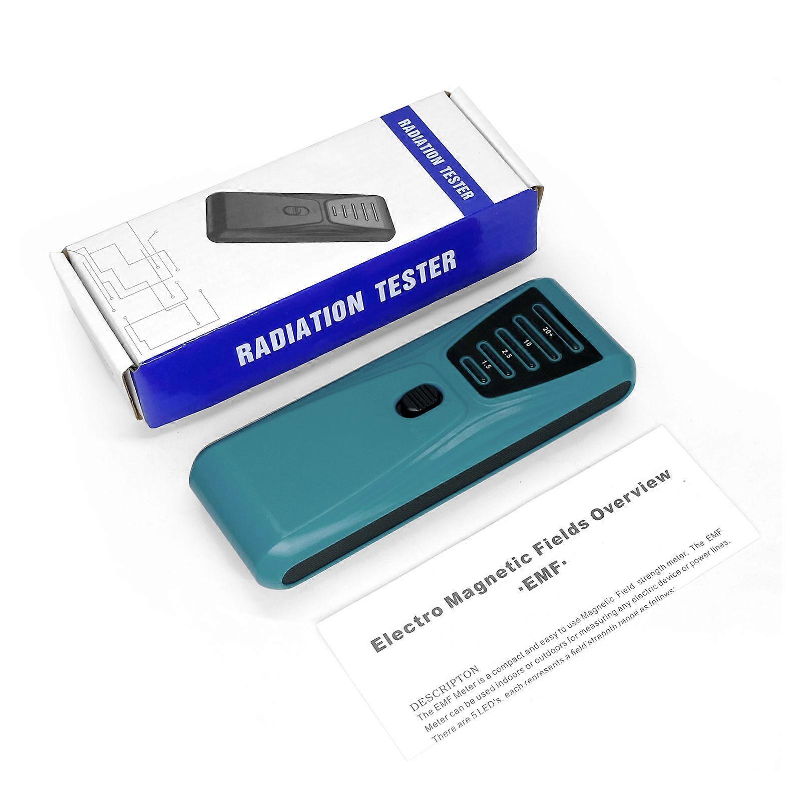 Handhelds LED EMF Magnetic Field Hunting Detectors Electromagnetic Paranormal Equipment Tester 5LED Indicator blue
