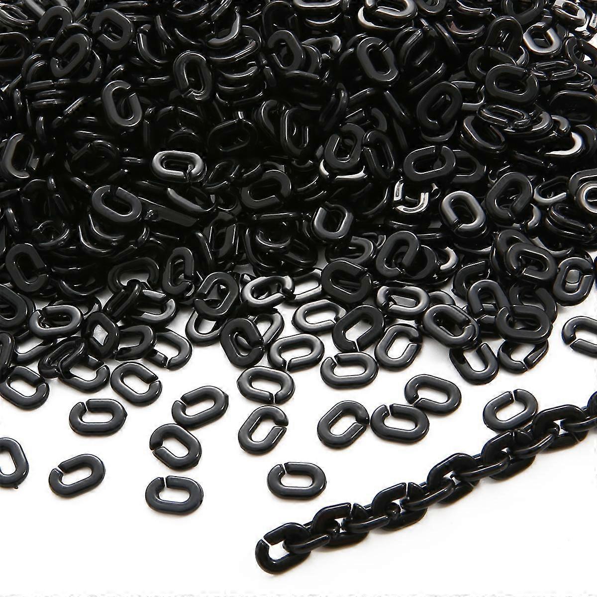 100Pcs Acrylic Flat Twist Flat O Shape Chain Open Ring Beads Connector Link Chain for Jewelry Making