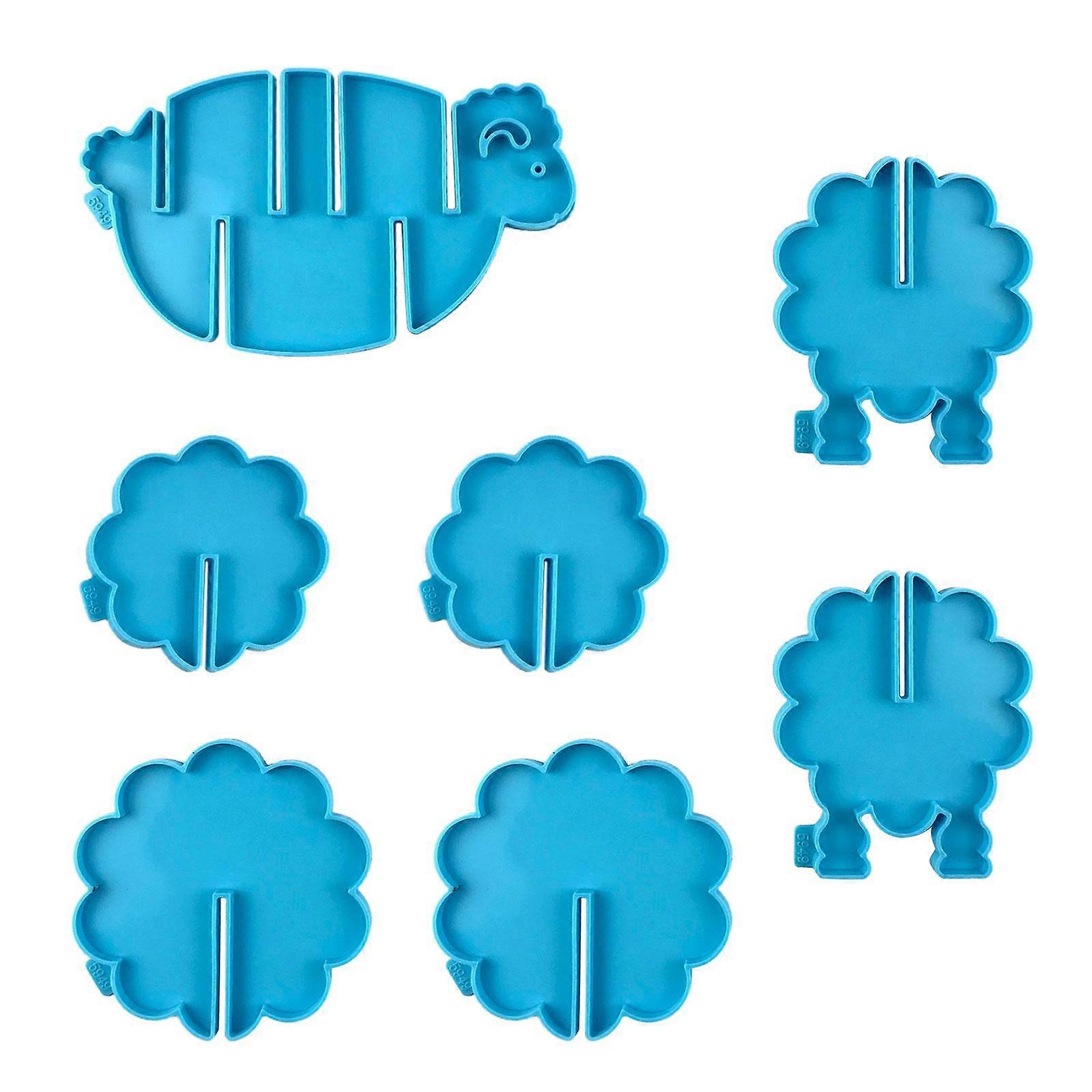 1 Set Animal Sheep Coaster with Storage Rack UV Crystal Epoxy Mold Cup Mat Pad Resin Silicone Mould DIY Crafts Mold