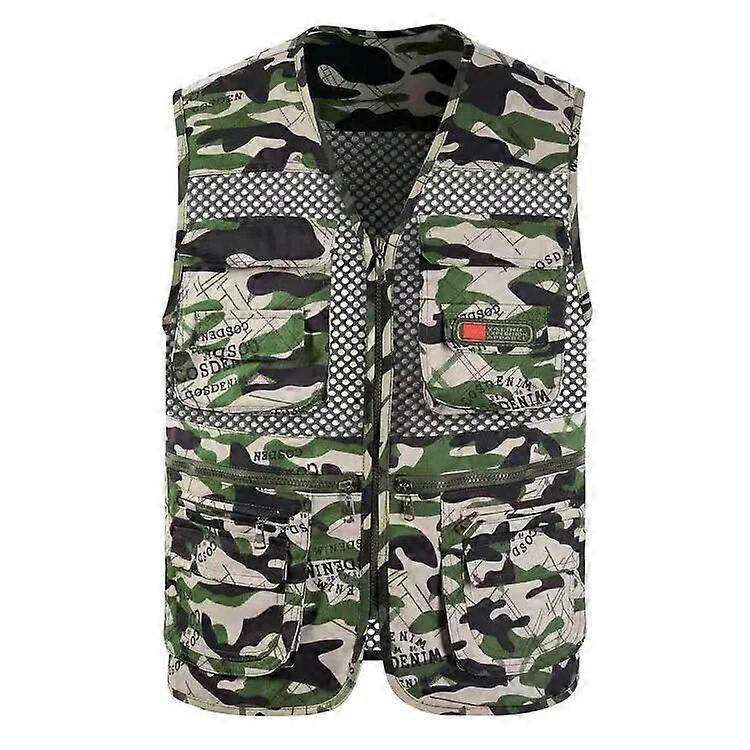 Sommarväst Tunn Ihålig Mesh Utomhussport Dragkedja Stängning Jacka Ärmlös väst Casual Lättvikt Arbetskläder Camping Fiske Väst