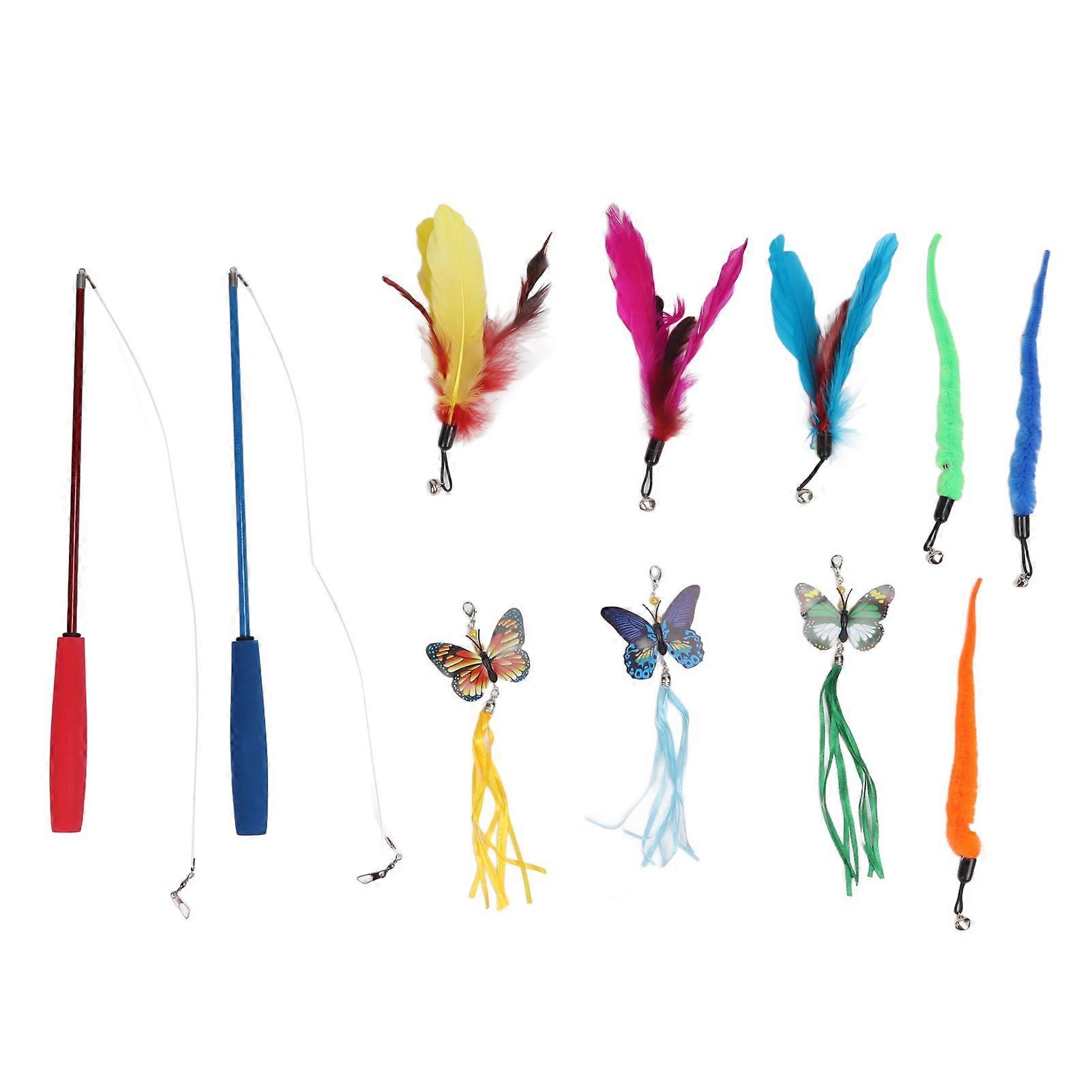 Funny Cat Feather Stick Interactive Thickening Cat Feather Toys for Pet Cats