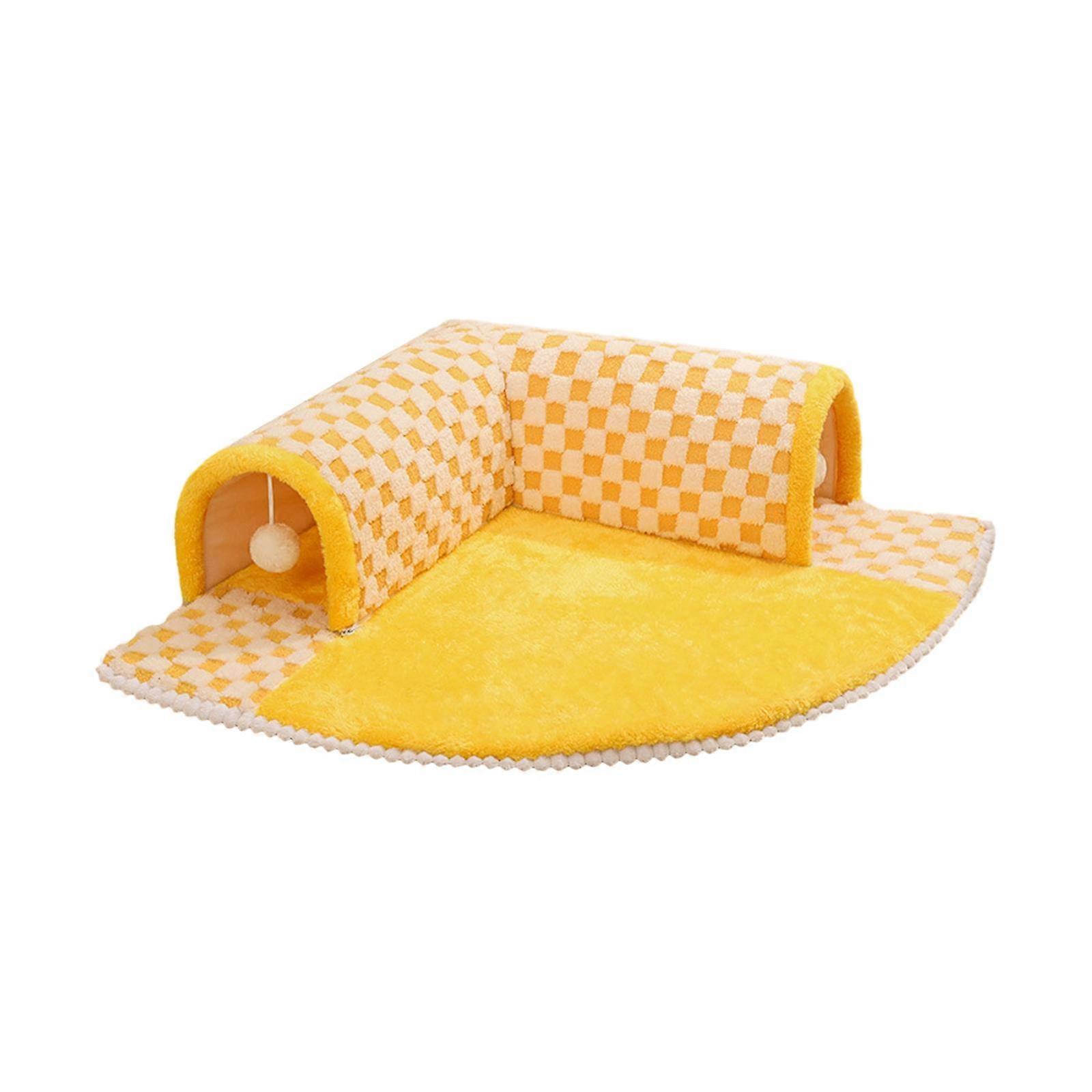 Cat Tunnel Bed Playing Hut with Hanging Ball Lightweight Durable Interactive