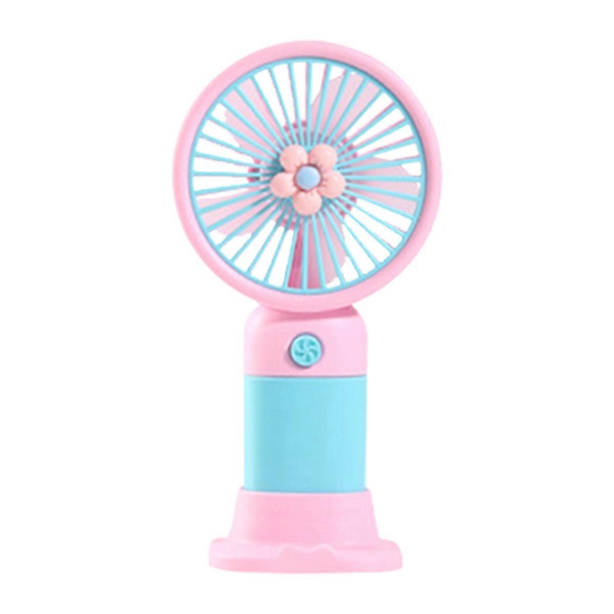 2-in-1 Cute Fan Phone Stand, Portable with Strong Airflow & Stable Support for Summer Cooling & Movie Watching B