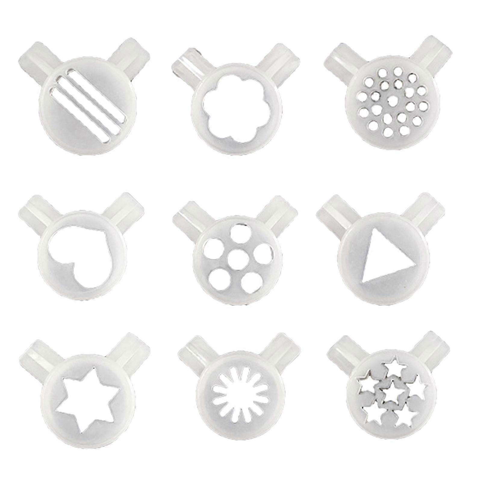 Ice Cream Machine Nozzles 9Pcs 32mm Icing Tips for Universal Use, Easy to Clean Durable Plastic Accessories