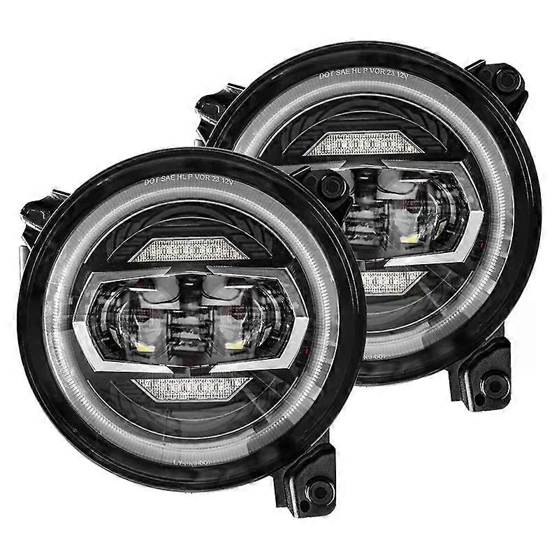 Kompatybilne 9-calowe okrągłe reflektory LED z reflektorem kierunkowskazów Halo DRLDO Jeep Wrangler JL JLU Sahara Rubicon 2018-2022