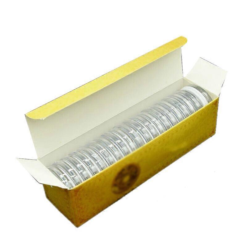 20 Pcs Plastic Round Coin Clear Display Case Holder Storage Boxes Set