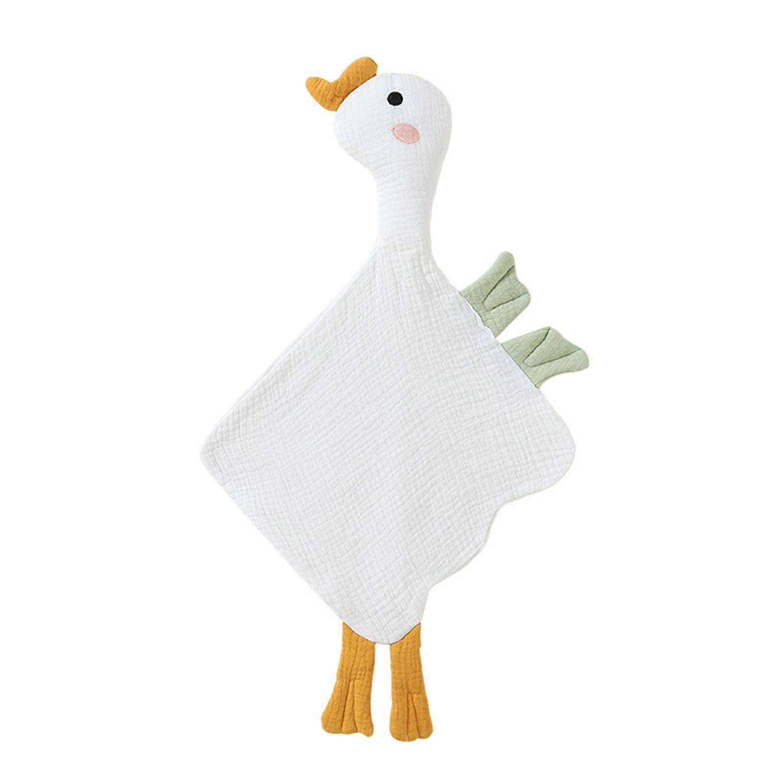Baby Security Blanket Gentle & Calming Towel Animals Shape Towel Newborn Comforter Versatile & Practical for Newborns white swan