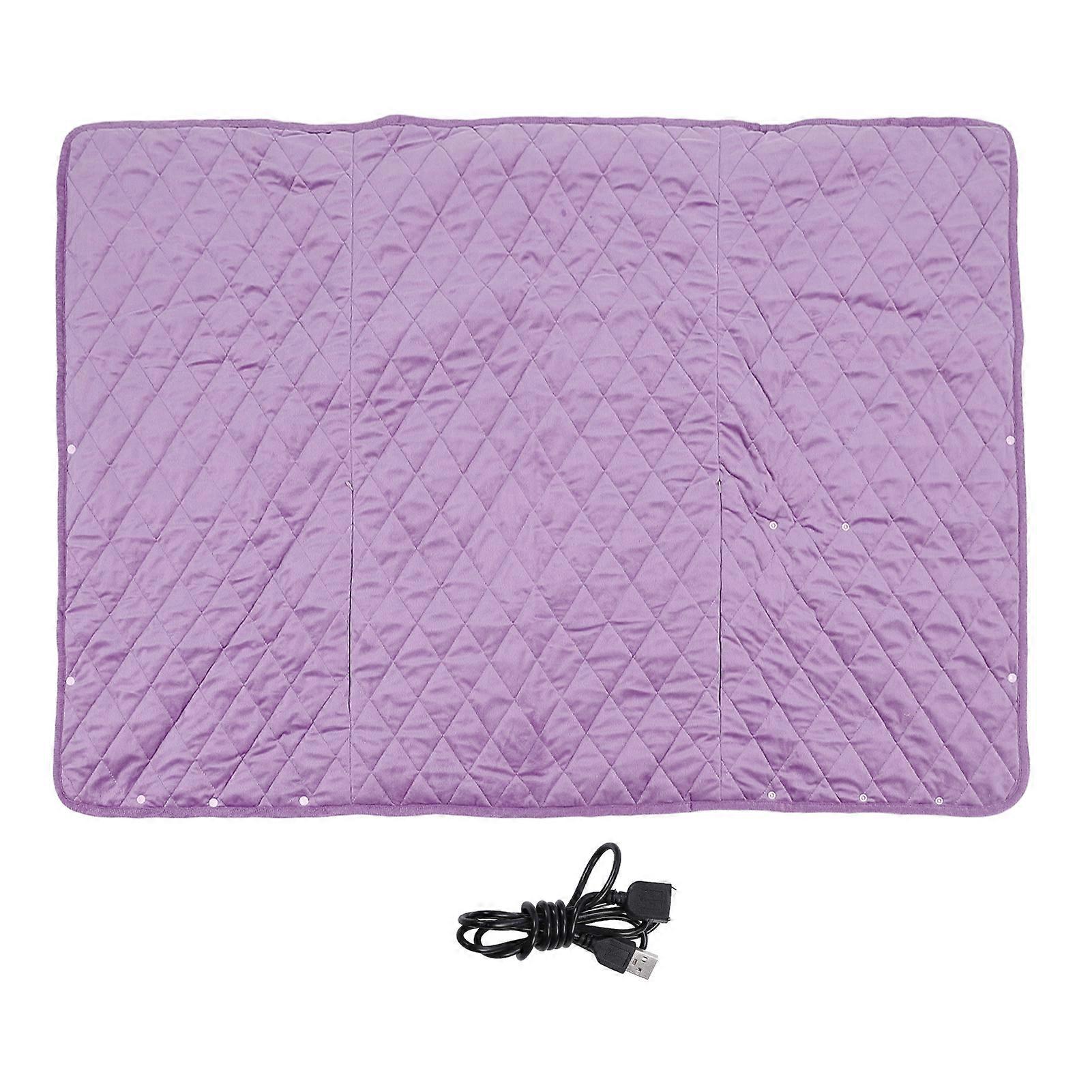 USB Heated Blanket 3 Temperature Levels 1H Timing Soft Comfortable Machine Washable Electric Heating Shawl Purple
