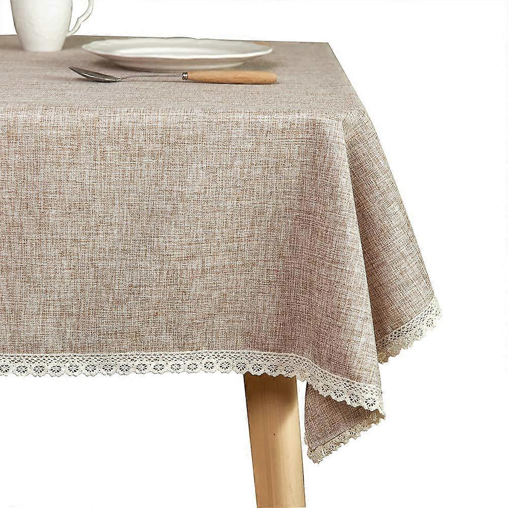 Rustic Burlap Solid Heavy Weight Brown Tablecloth For Kitchen Dining Room Decor Durable Burlap Table Linen Size Options