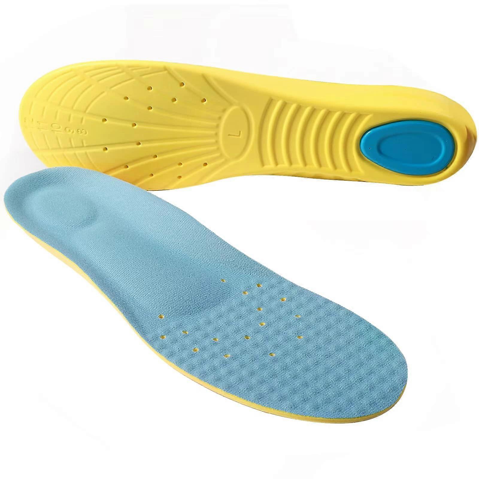 Pair of Memory Foam Insoles for Shock Absorption Pain Relief Plantar Fasciitis Arch Supports Breathable PU Sports Feet Size M