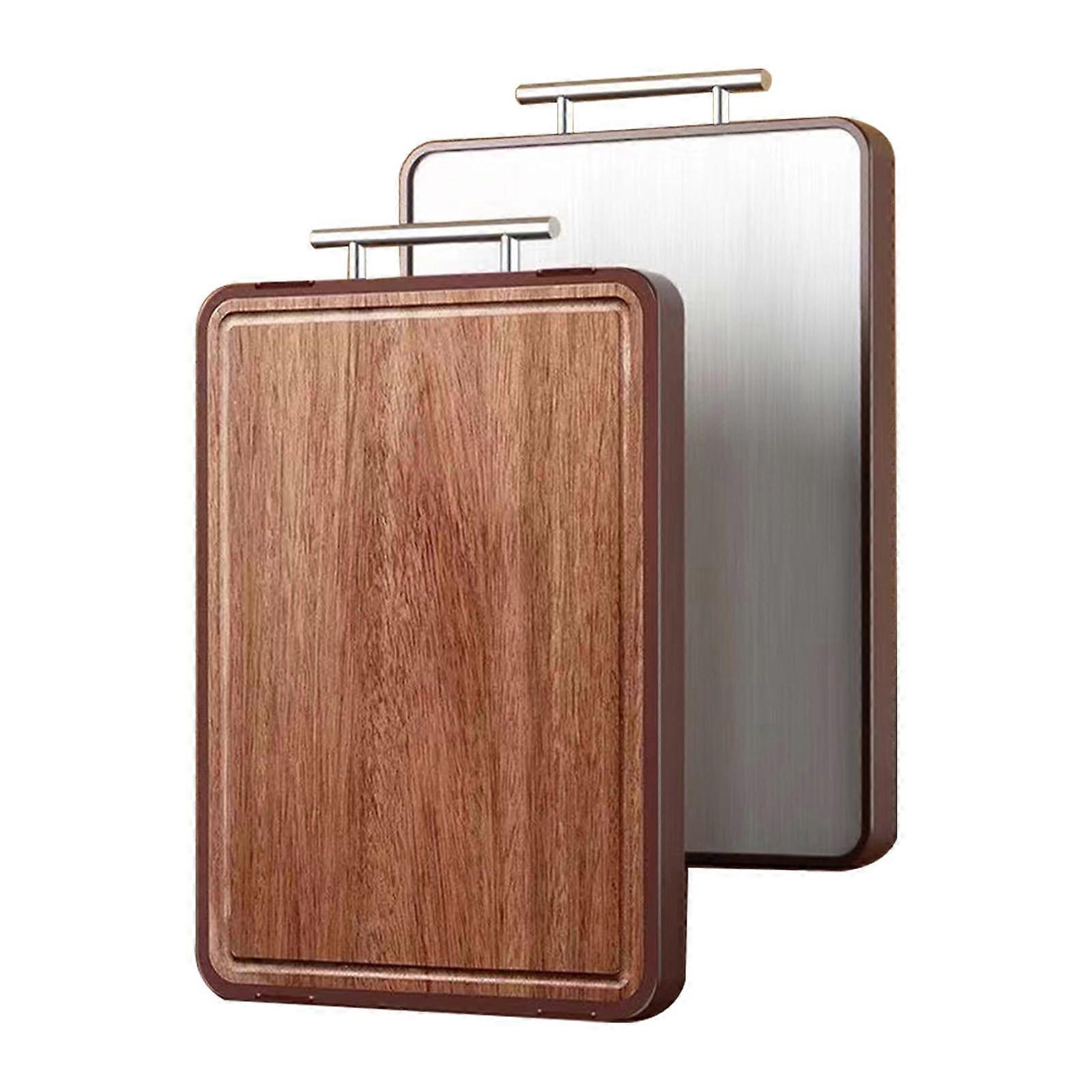 Durable and Reversible Stainless Steel and Wood Cutting Board with Hanging Handle - Easy-Clean, Multi-Use Kitchen Budget
