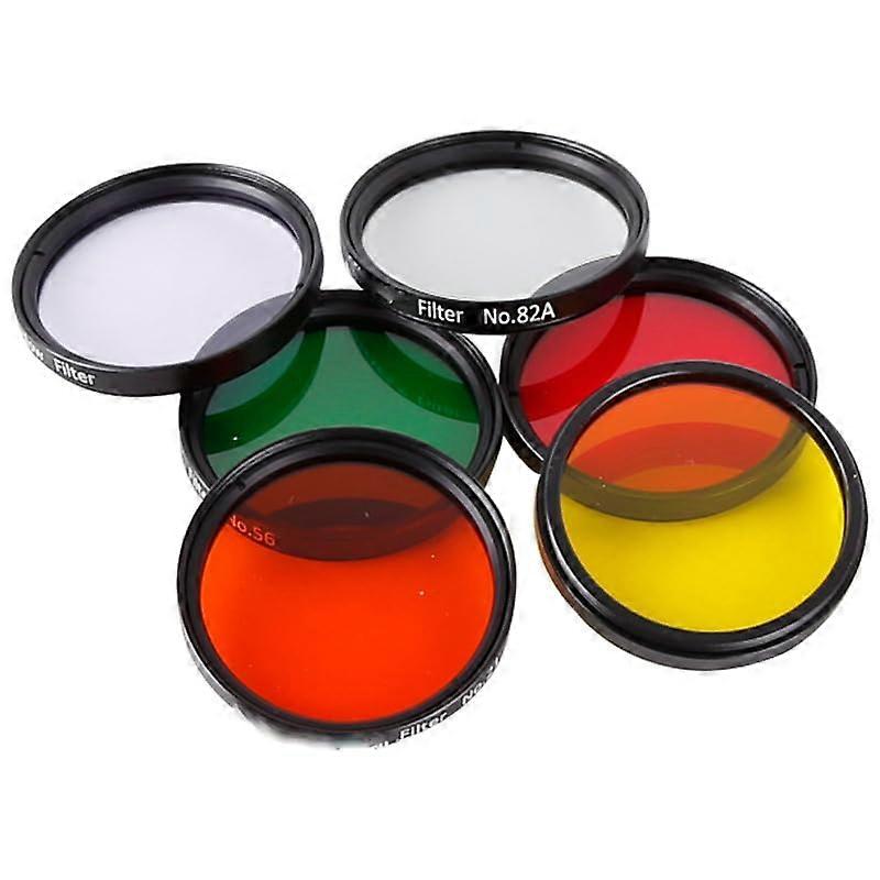 Telescope Eyepiece Filter Kit, 6 PCS 2' Optical Eyepiece Moon Lens, Filter & Five Colors Filters for Telescope Eyepieces