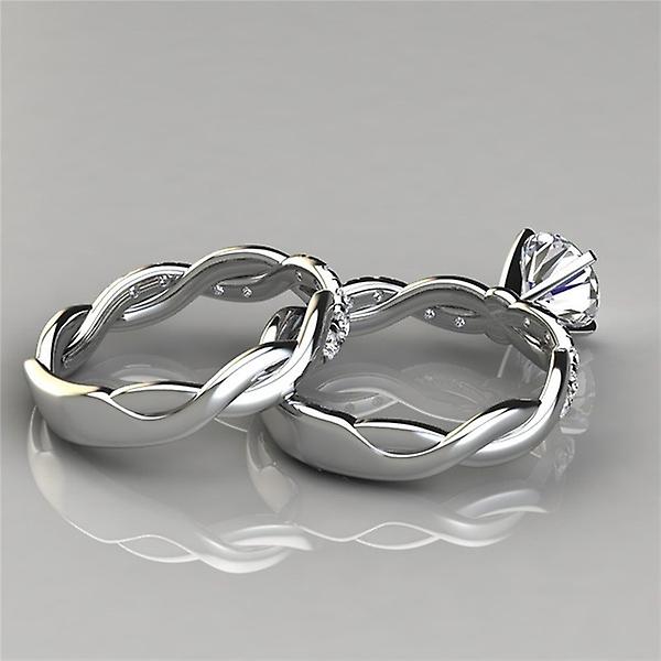 Women's Delicate Twist Round Cut Ring [silver]