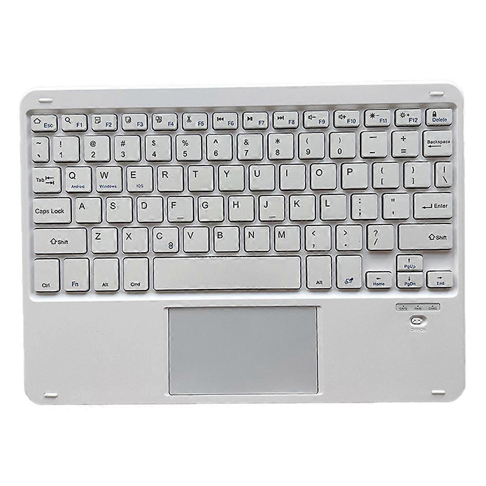 Ultra-Slim Wireless Bluetooth Keyboard With Touchpad - Universal Rechargeable Keyboard For Ipad Ios Android Windows Devices-White