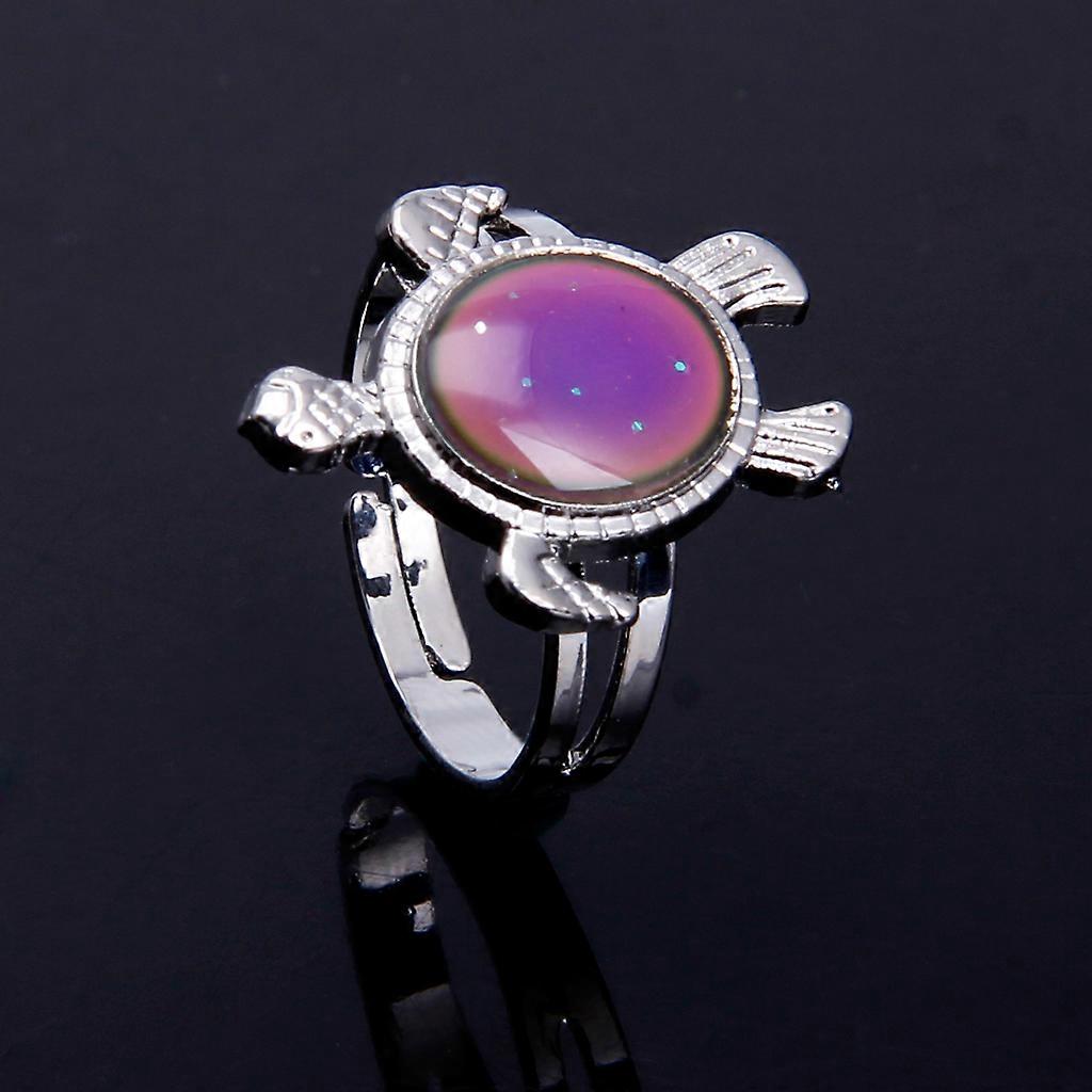 Vintage Color Change Mood Ring for Turtle Temperature Changing Ring Adjustable