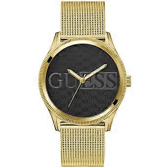 Guess watches gents reputation Men's Analog Quartz watch with gold-plated stainless steel bracelet GW0710G2