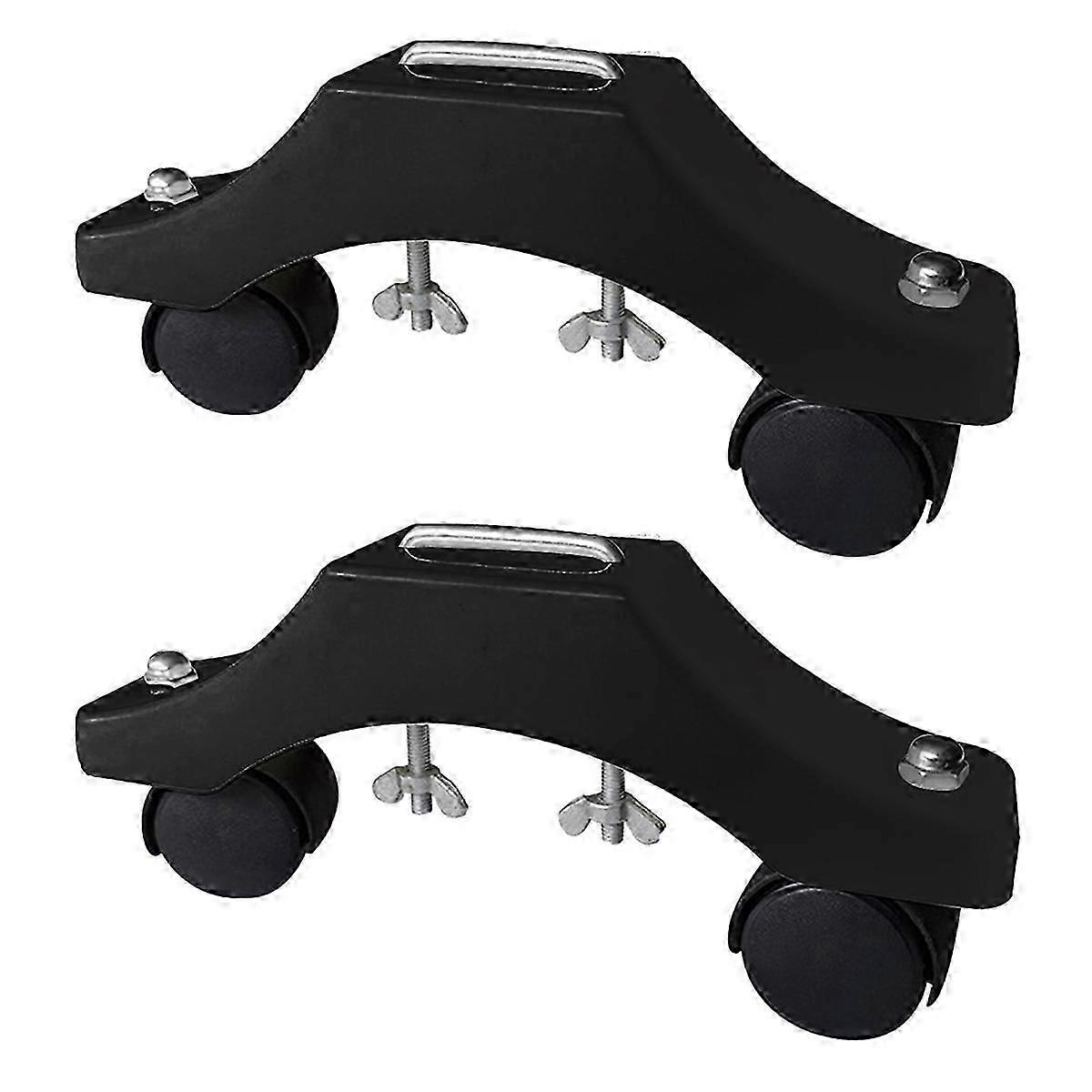 Electric Radiator UShaped Bracket Caster, Easy Movement Black