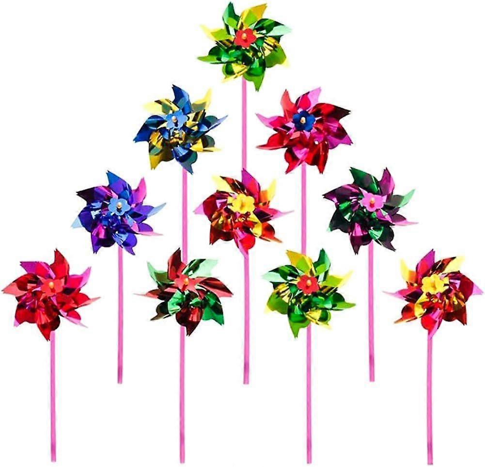 36 Pack 15 x 36.5cm Rainbow Plastic Windmill Windmills for Lawn Garden Lawn Fun Carnival Decoration Flaming Colors