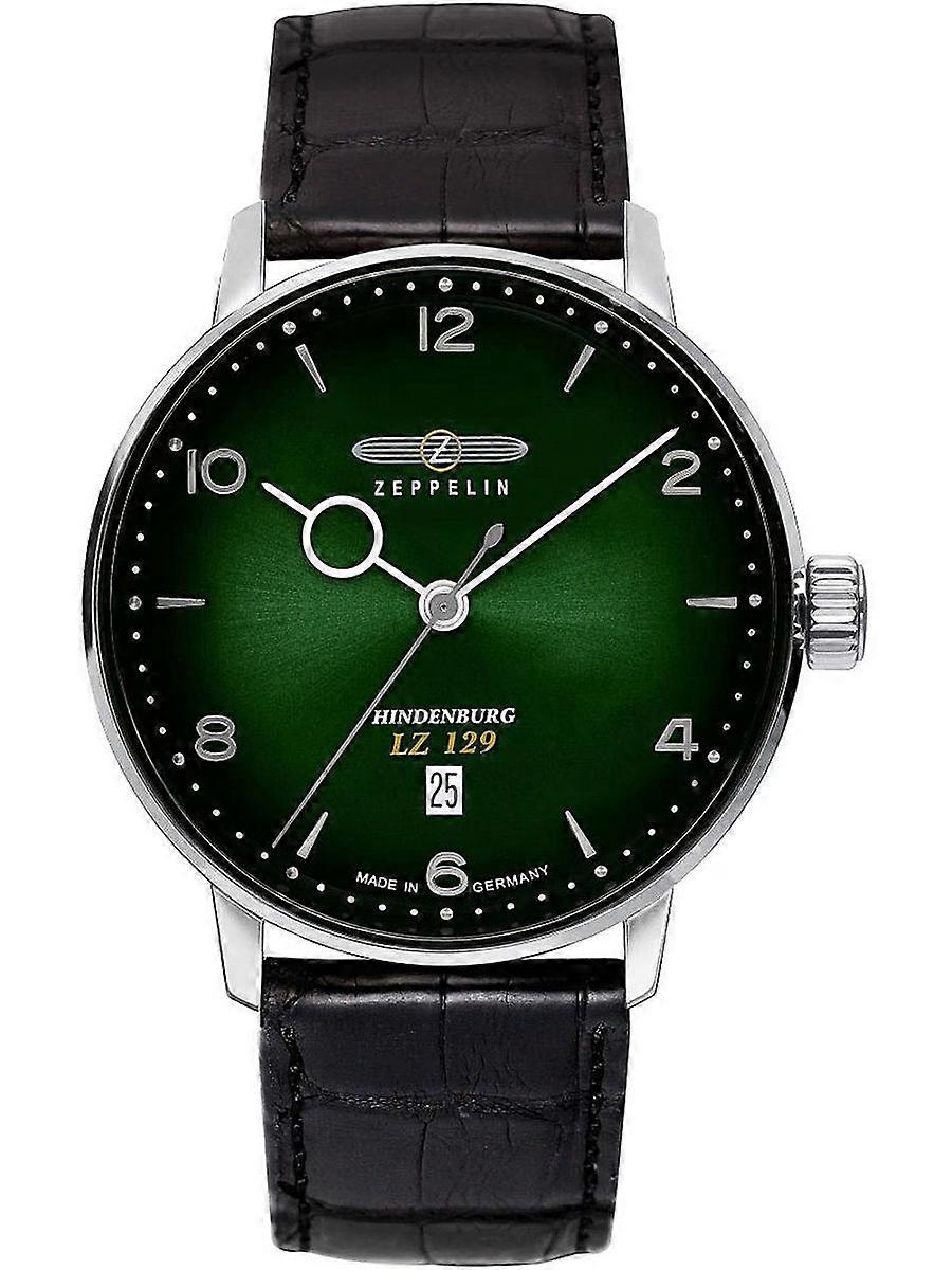Zeppelin Herrenuhr aus schwarzem Echtleder 80484