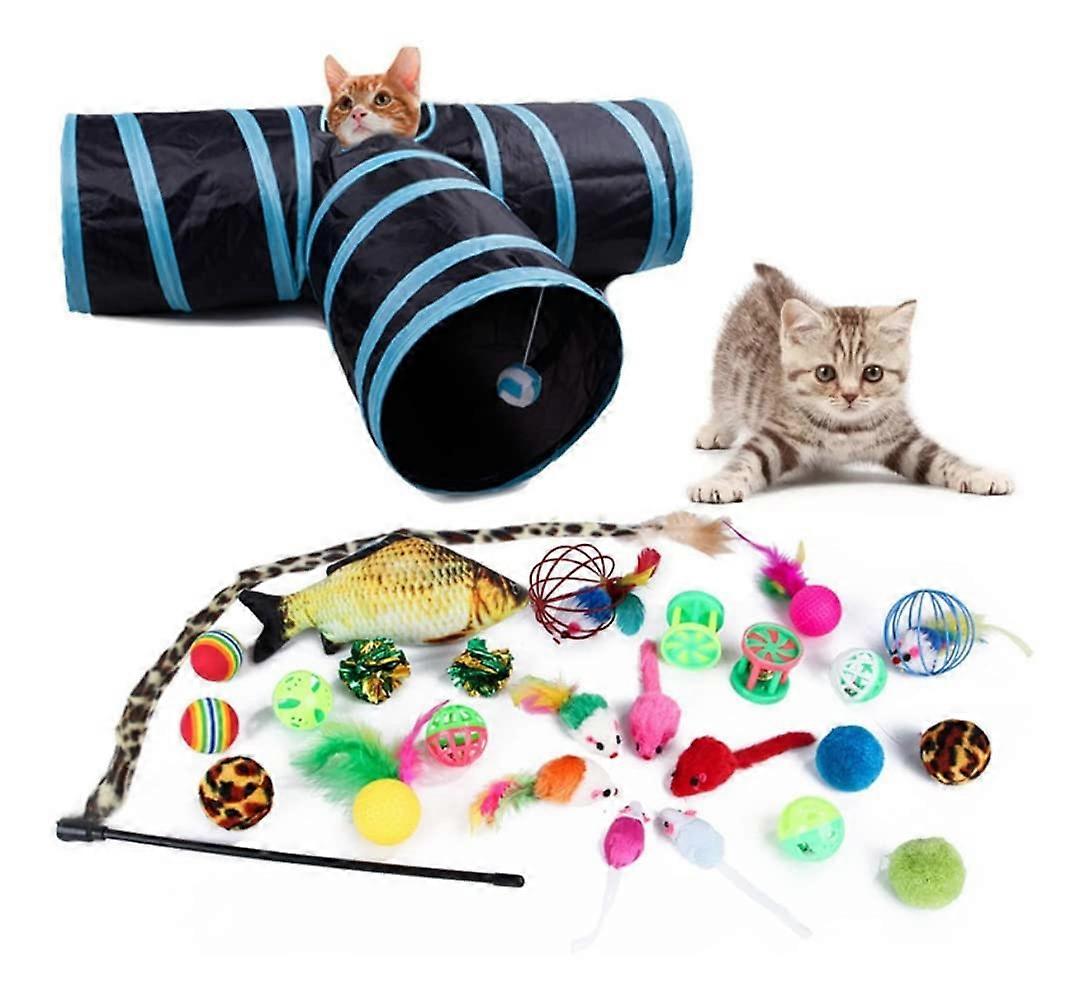 27PCS Cat Feather Toys Set for Indoor Cats, Interactive Kitten Toys with Assorted Colors and Durable Materials