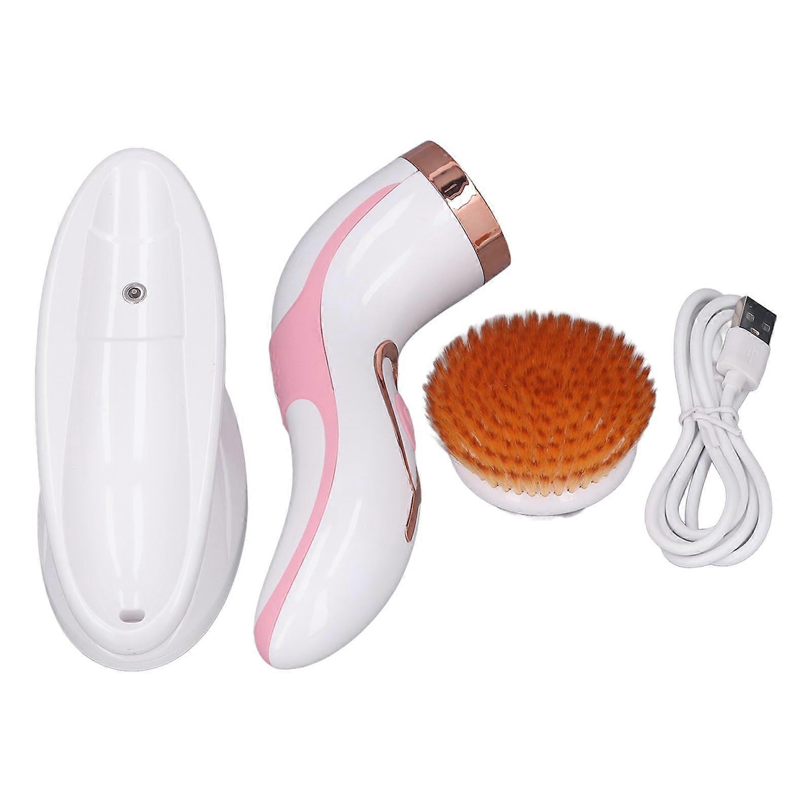 מברשת פנים חשמלית עמיד למים ניקוי עמוק נטענת פנים סקרבור לפילינג עיסוי ורוד