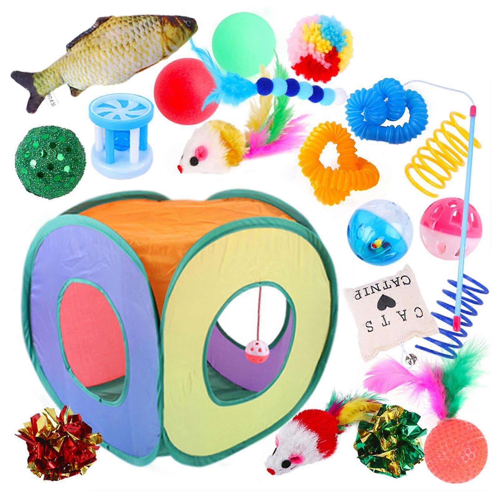 20Pcs Cat Set Stick Foldable Catnip Fish Puppy
