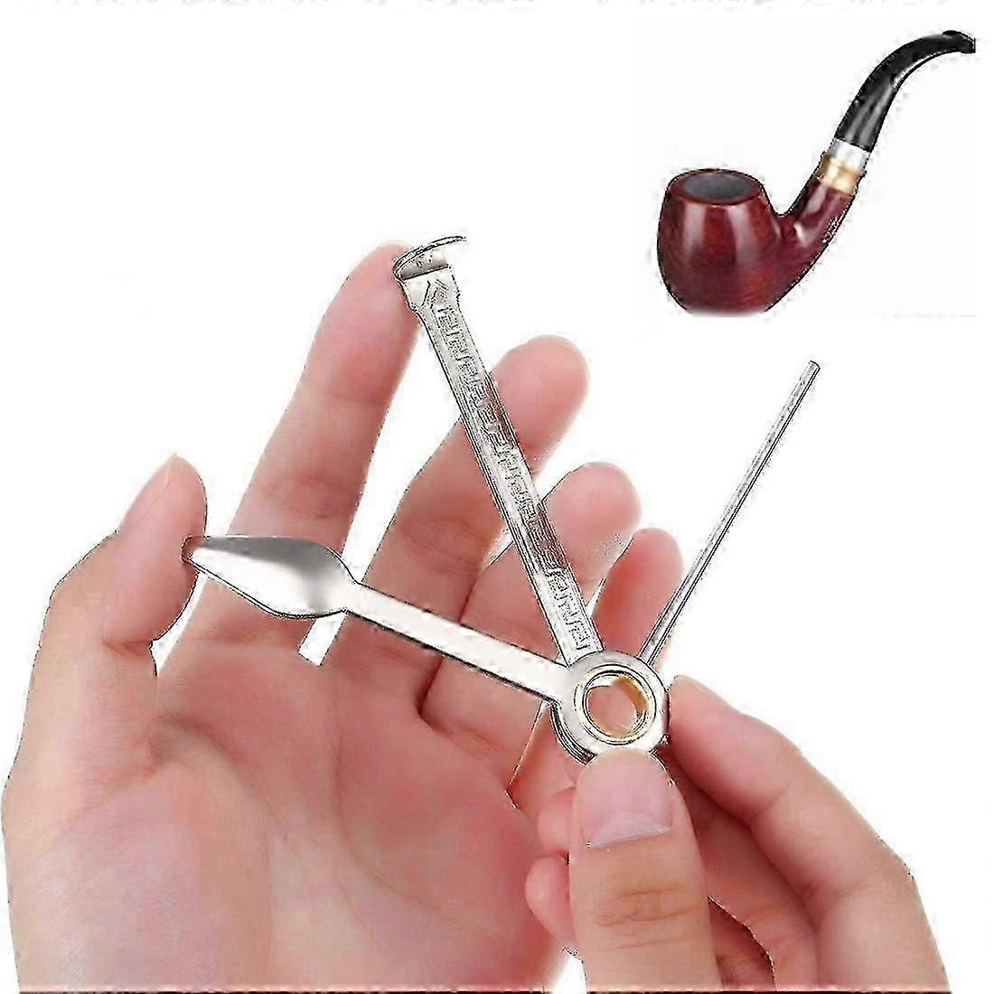 Tobacco pipe three-in-one tobacco knife cleaner bar pressure stick scraper multifunctional metal pip