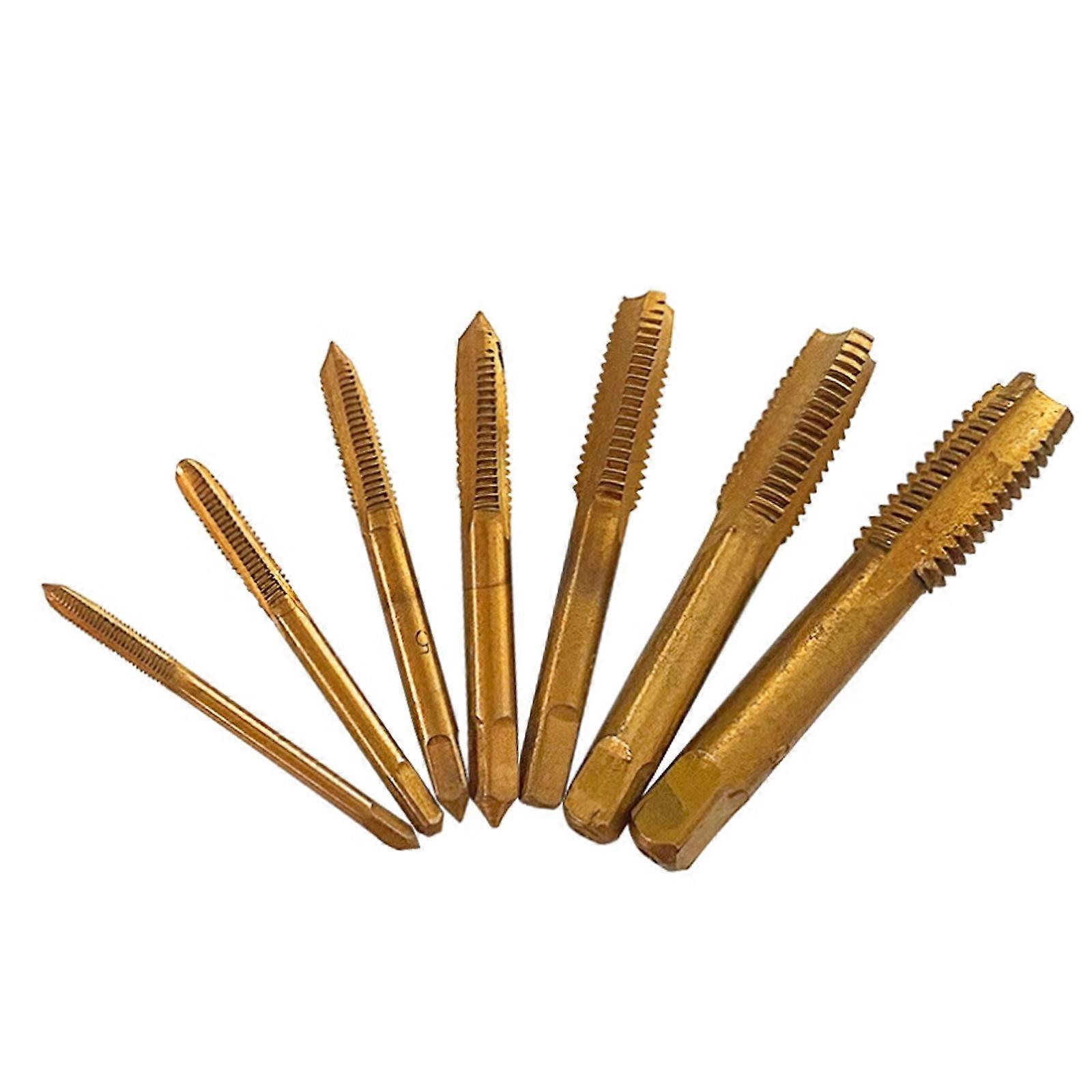 7Pcs Metric Tap Set of Tap Drill Bit Hand Tool Set HSS 3-12 Machine Screw Thread Plugs Dies Set