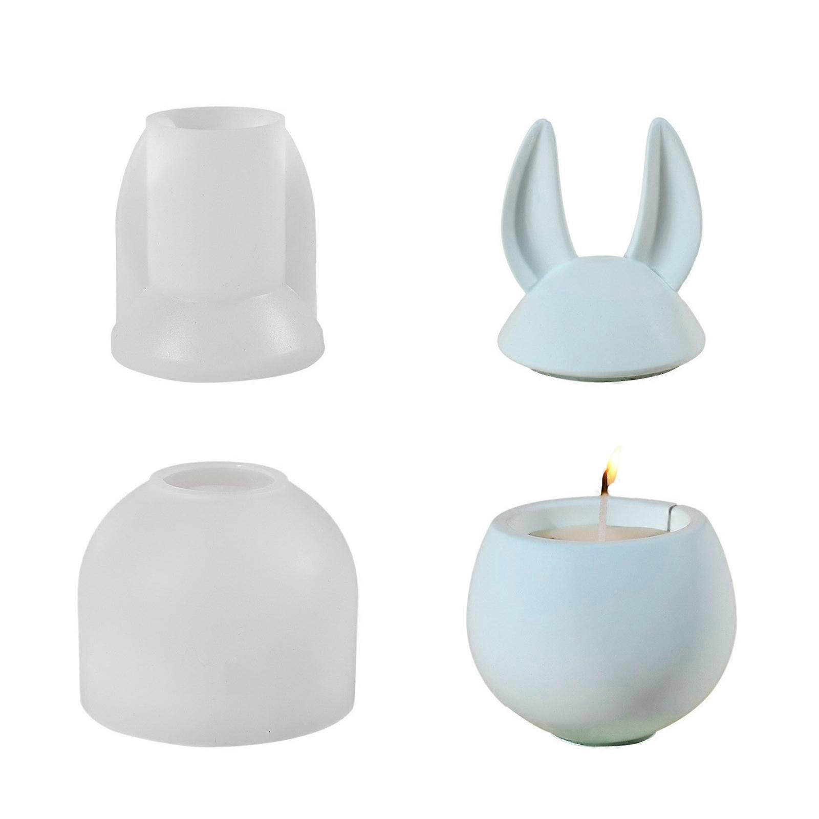 Silicone Decorative Tins Mould Rabbit Shape Storage Box Molds Silicone Texture for Crafting Distinctive Pen Holder Multicolor