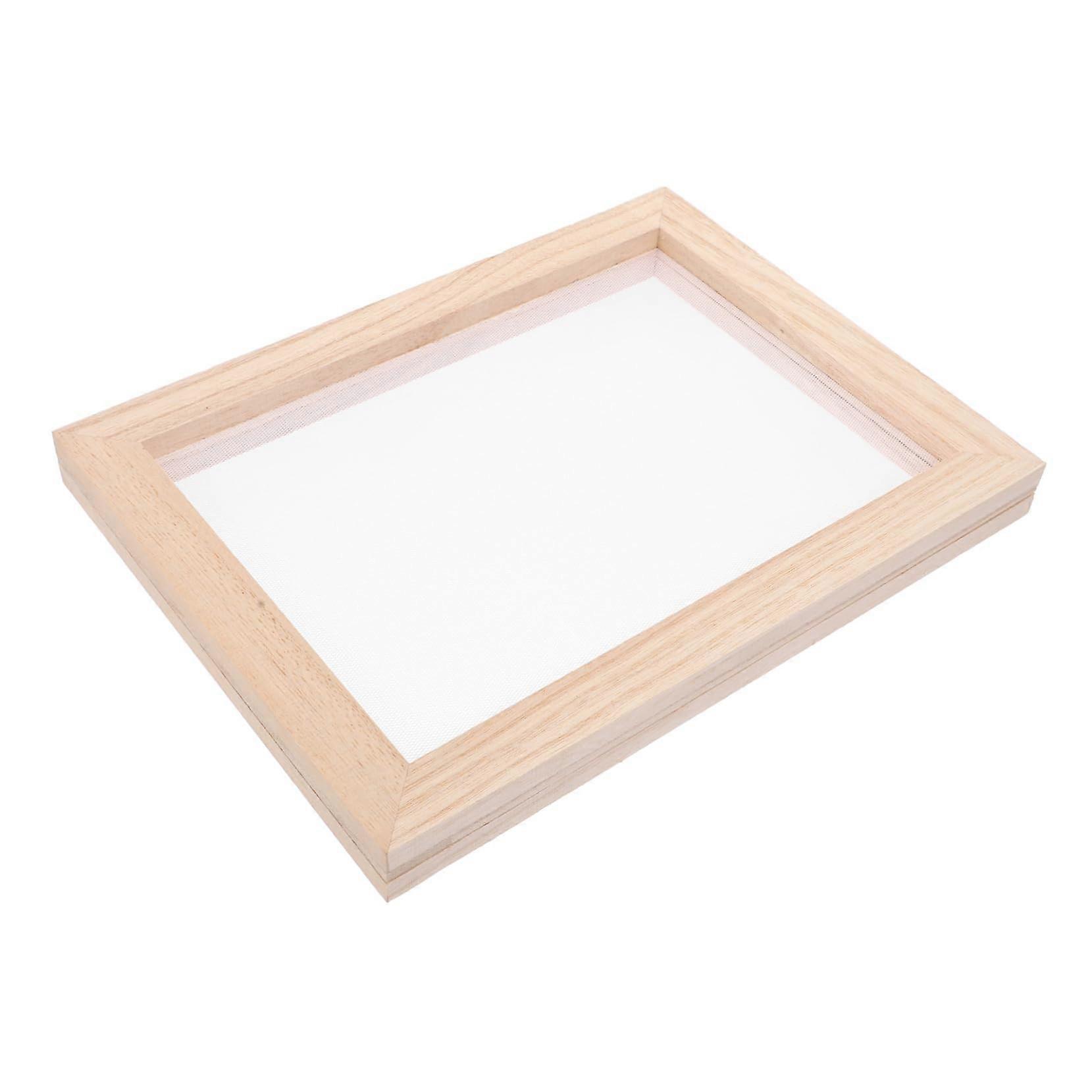 1Set DIY Paper Making Frame Kit for Double Wooden Mold Craft Screen with Mesh Felt for Paper Crafts