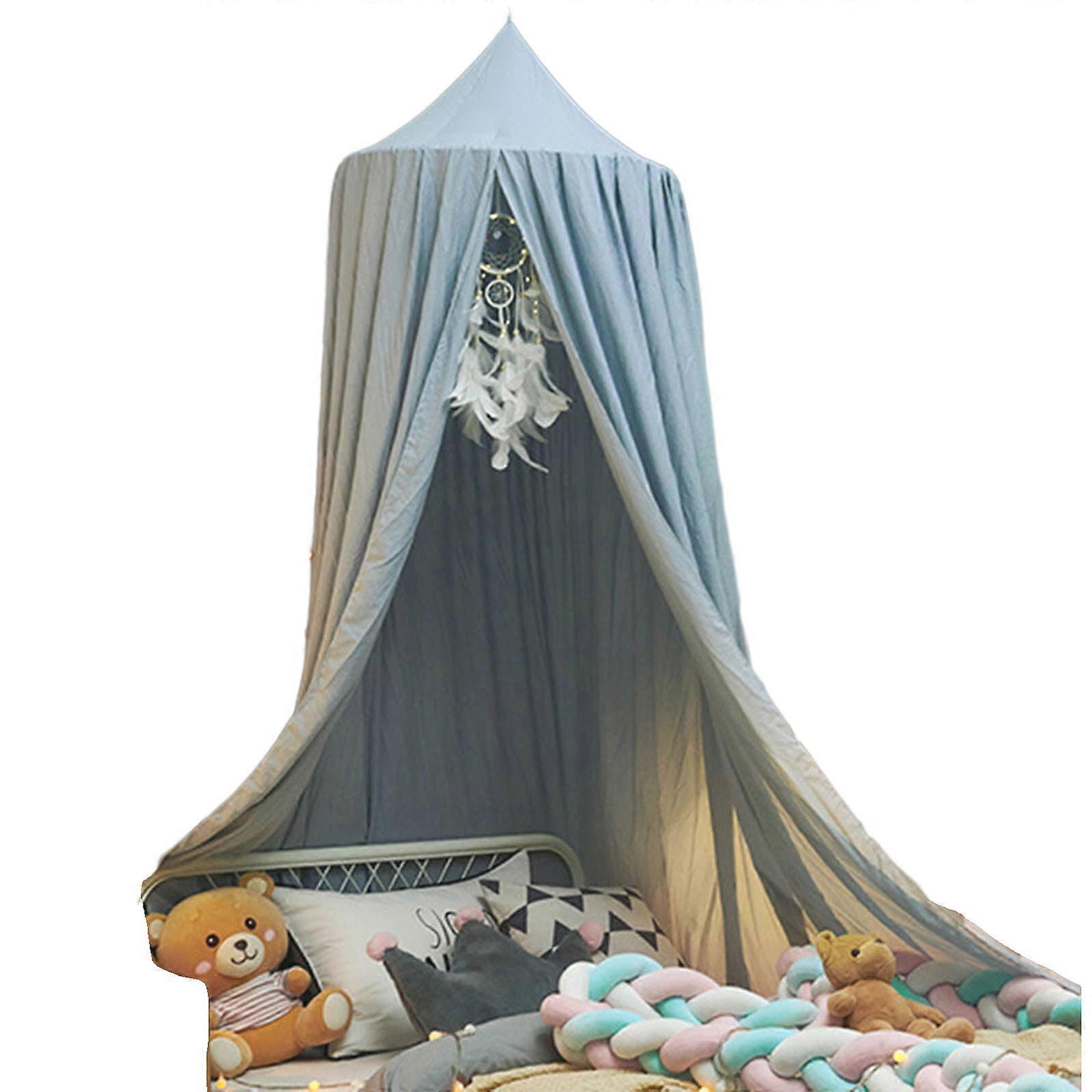 Breathable ^ Comfortable Round Net for Children Easy to Install & Clean Bed Netting Perfect for Bedroom or Outdoor Use smoke Blue