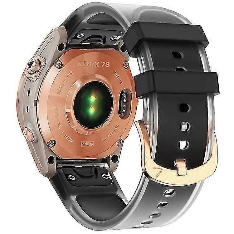 Compatible For Garmin Fenix 7S QuickFit 20mm Transparent Design Watch Strap Adjustable Silicone Band