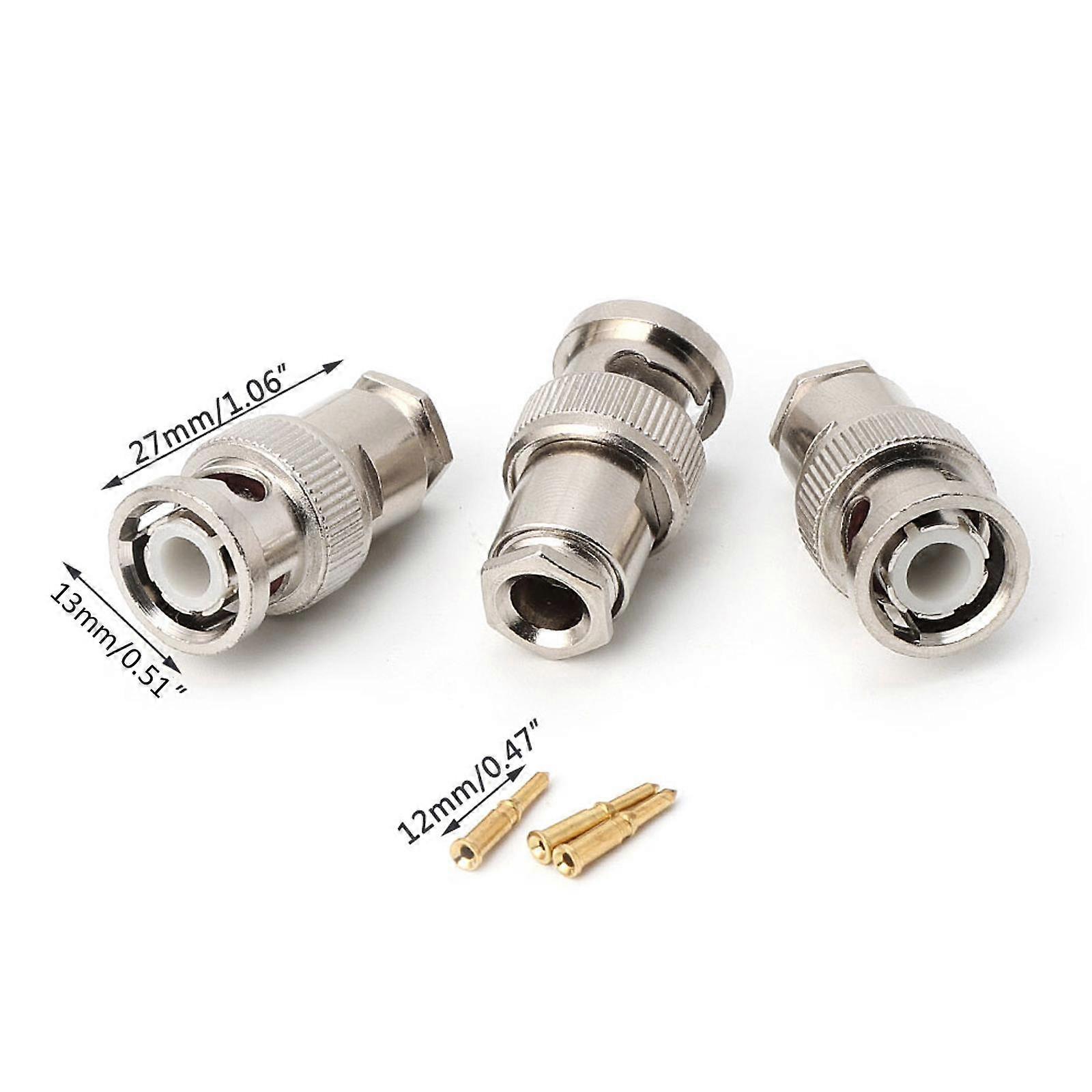 10PCS RG58 BNC Male Plug For CCTV Security Coax Coupler Video BNC Connector