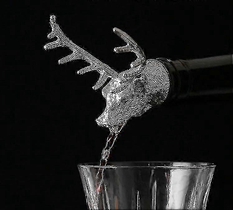 Tappo di bottiglia unico per versatore di vino con testa di cervo in acciaio inossidabile