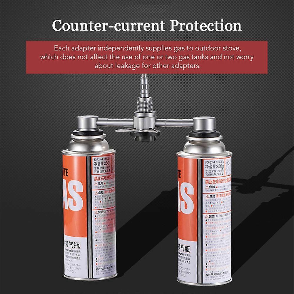 3 In 1 Butane Adapter with Stable Bracket Gas Cartridge Head Conversion Adapter Nozzle Bottle Type Butane Convertor