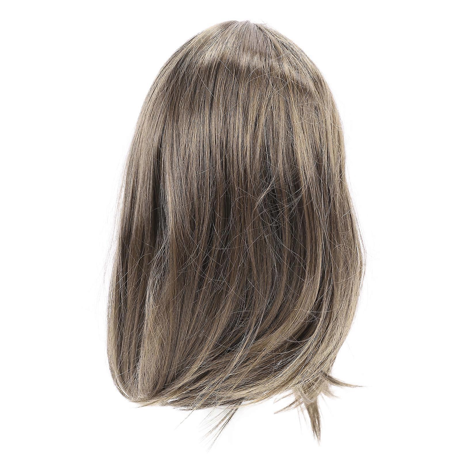 Light Brown Wig Soft Short Curly Wig Women Synthetic Wig with Adjustable Straps for Daily Use