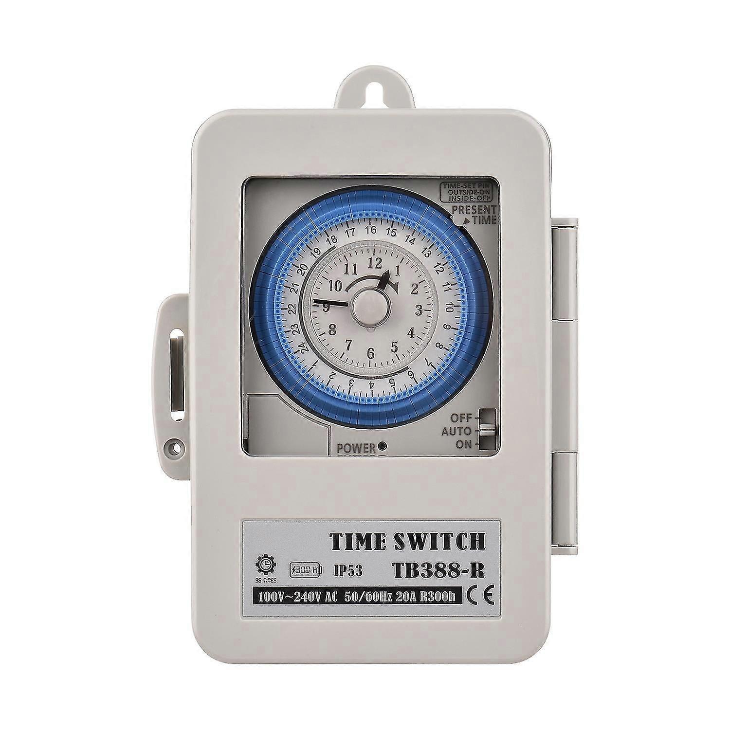 Mechanical 24 Hour Timer Switch IP53 Rating Programmable Electrical Timer Box AC 100-240V 15A