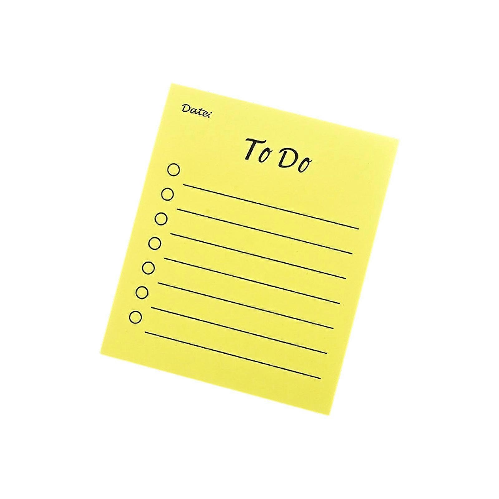 To-Do List Stickier Note Lined Writing Pad Lovely Notepad Memos Pad Simple Note Pad School Office Supplies  Yellow 7.5x9cm