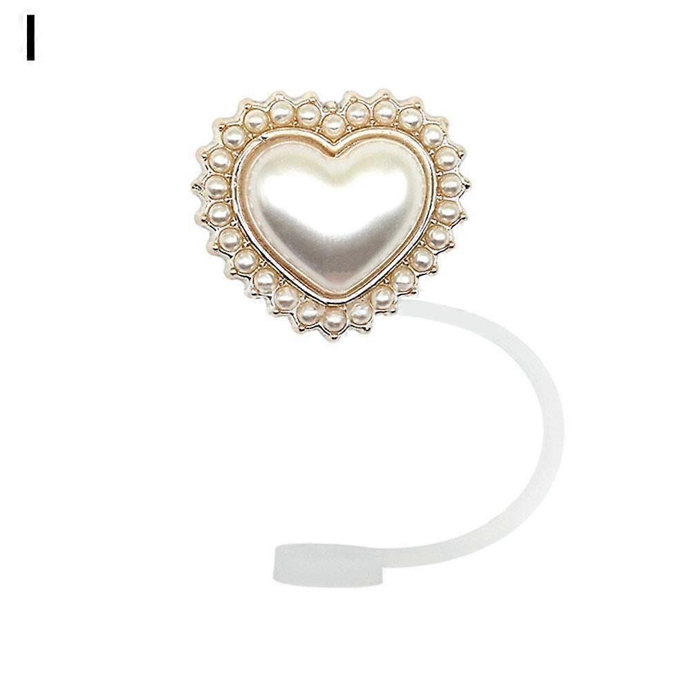 702-83 (sticky 8mm transparent straw cap) (I) $ Pearl dust cap PVC soft glue straw cover dust cover Star Cafe cartoon silicone straw cap