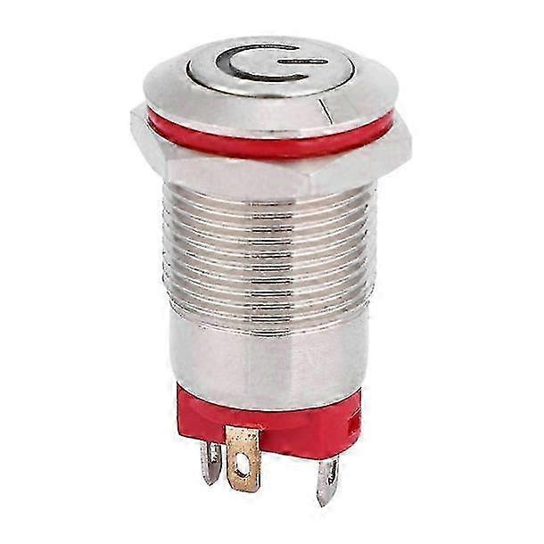 2025 4 Water proof 12mm Metal Button Switch Power Shaped LED Self Lock Switch(Yellow 3~9V) Pin